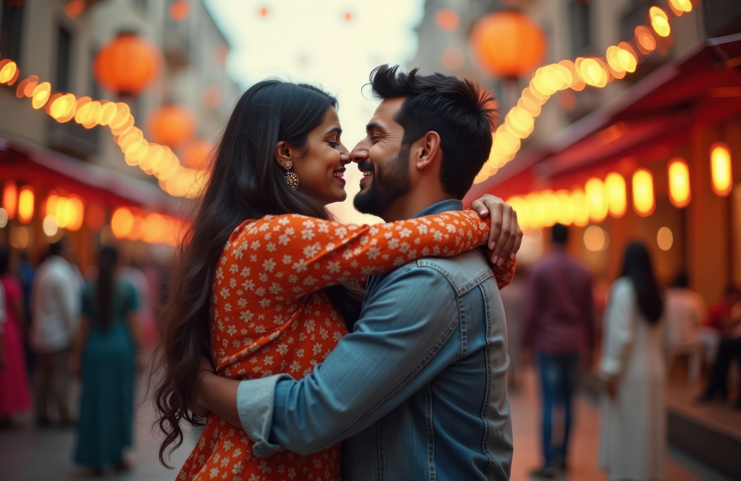 Valentine’s Day in Gurgaon celebration with a couple enjoying a festive evening together